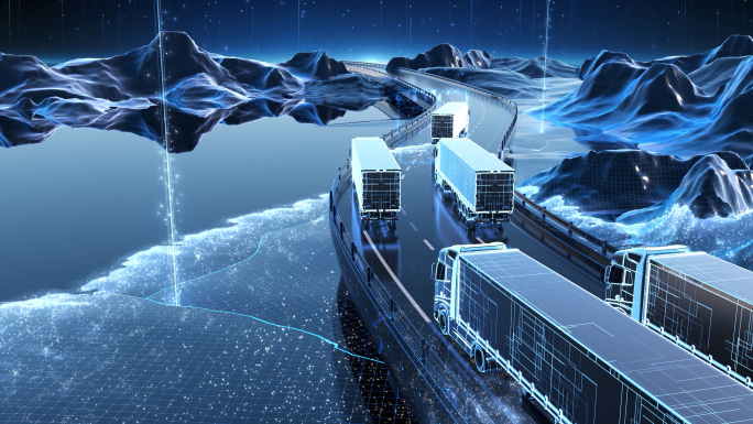 科技城市高速公路物流车