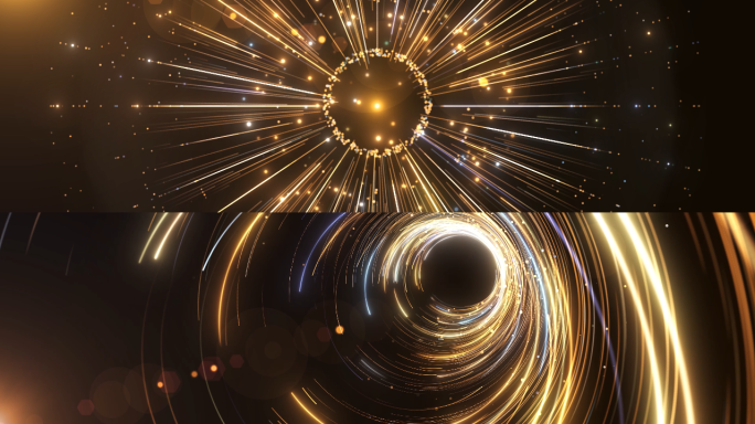 金色光线粒子背景