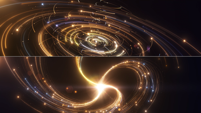 金色光线粒子背景