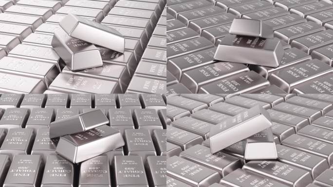 钴锭背景，旋转动画，无缝循环。3D渲染。