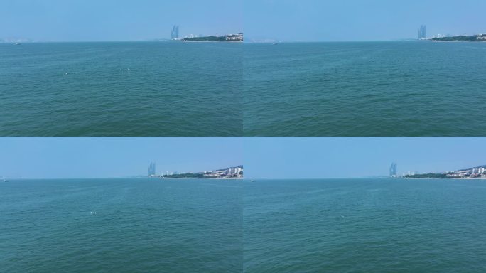 厦门白海豚双子塔同框4K航拍