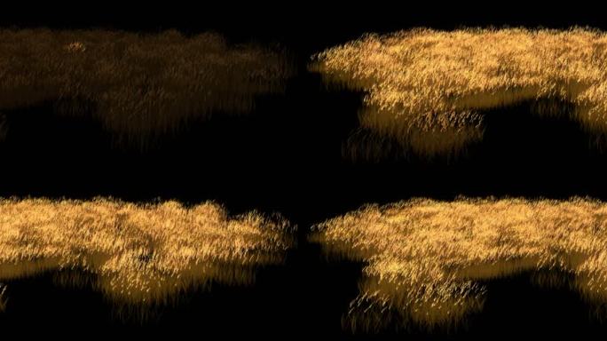 金色麦田麦浪亮起