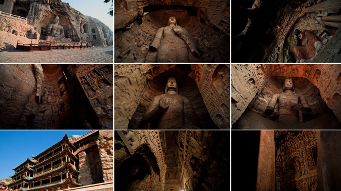 【精华合集】大同云冈石窟佛像壁画实拍