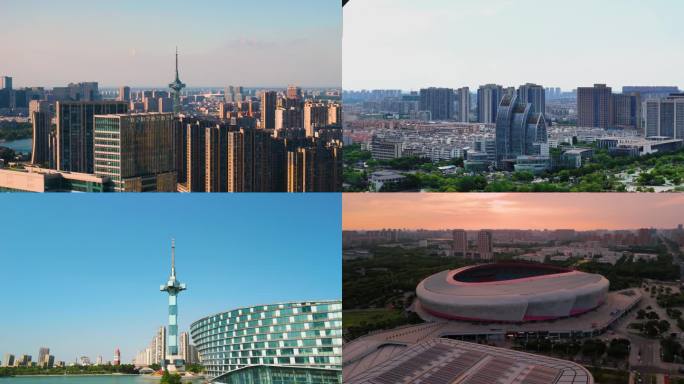 盐城 建筑城市地标电视塔高铁站 盐城延时