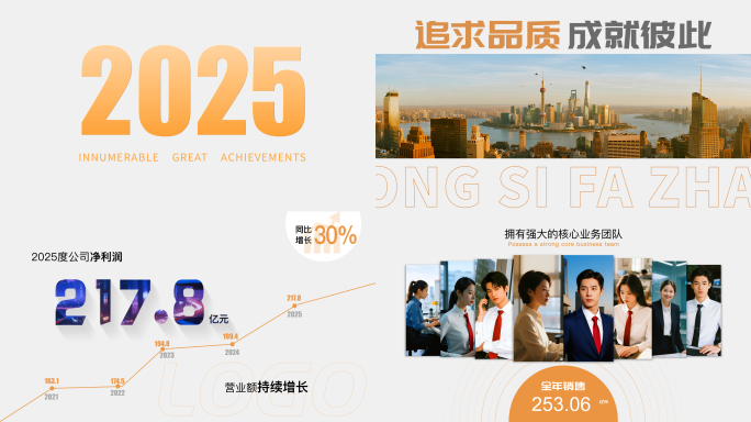 企业年度汇报数据展示AE模板