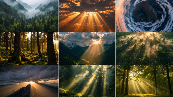 高山云海阳光森林