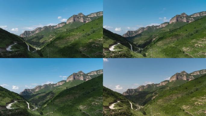 蔚县松树岭村高山草甸蓝天白云延时航拍