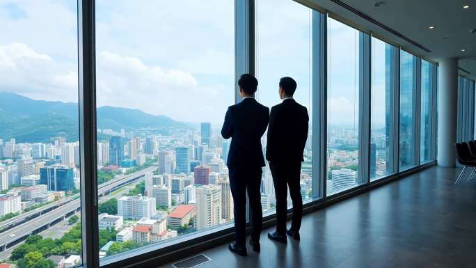 城市精英商务人士展望未来