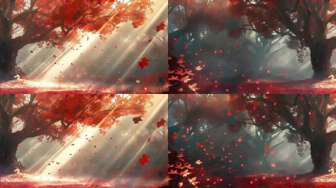 唯美秋日枫树循环02