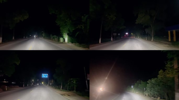 小车夜间在国道行驶