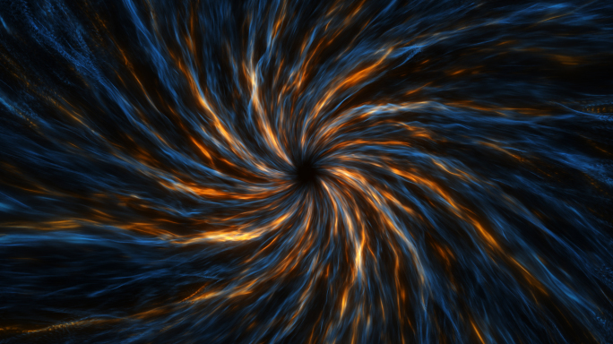 4K能量光线漩涡汇聚_蓝金配色