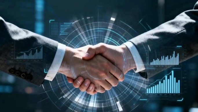 商务合作合同成交握手
