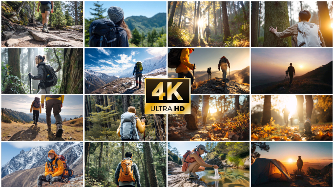 徒步旅行的自然风光 山地探险与户外生活