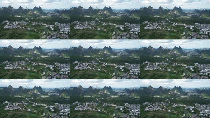 桂林阳朔山中城市风光