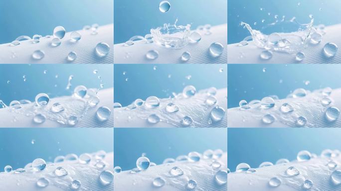 水滴在防水面料上的动态效果