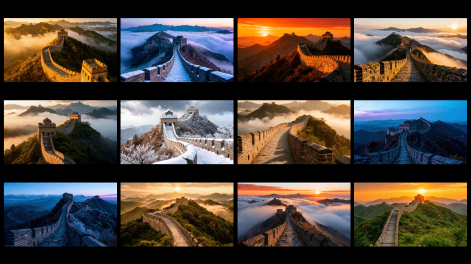 长城四季全景风光