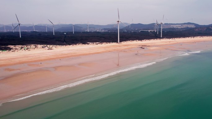 福州平潭岛海岸沙滩航拍