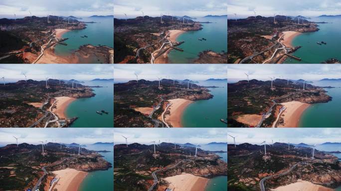 福州平潭岛海岸沙滩航拍