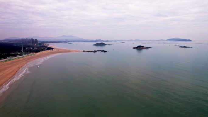 福州平潭岛海岸沙滩航拍