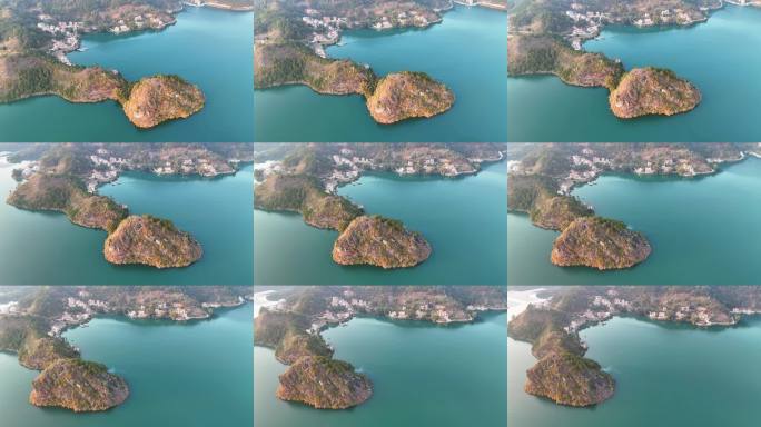 湖心岛屿航拍景观