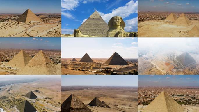 埃及胡夫金字塔吉萨金字塔群航拍