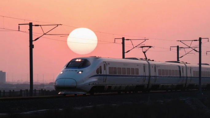 高铁行驶动车航拍ai素材原创
