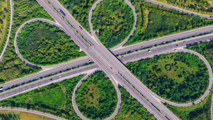航拍长治二广高速青兰高速立交桥