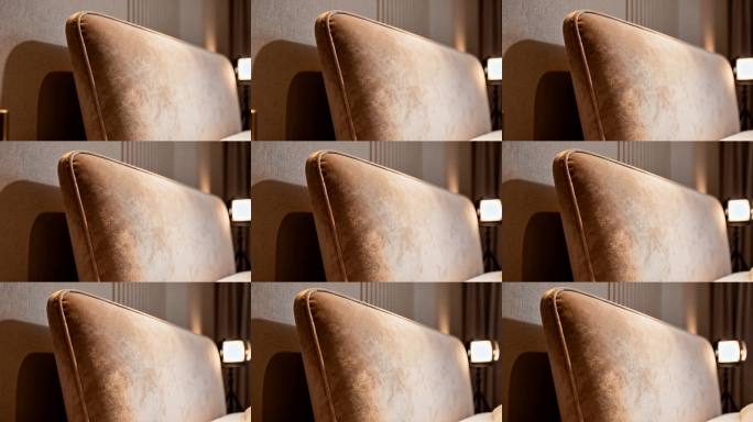 现代卧室床头特写