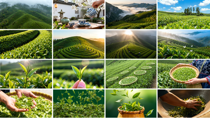 茶茶叶茶园采茶绿茶茶艺茶农茶山