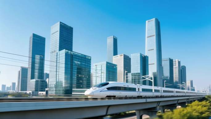 高铁行驶动车航拍ai素材原创4