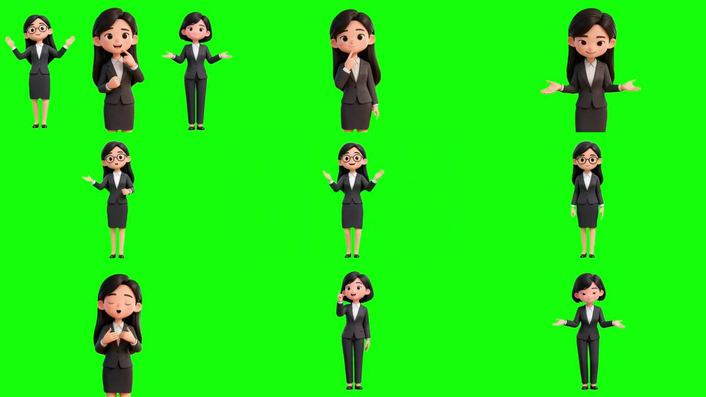 教师数字人卡通教师形象3D卡通老师形象