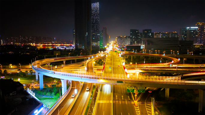 航拍赣州城市夜景