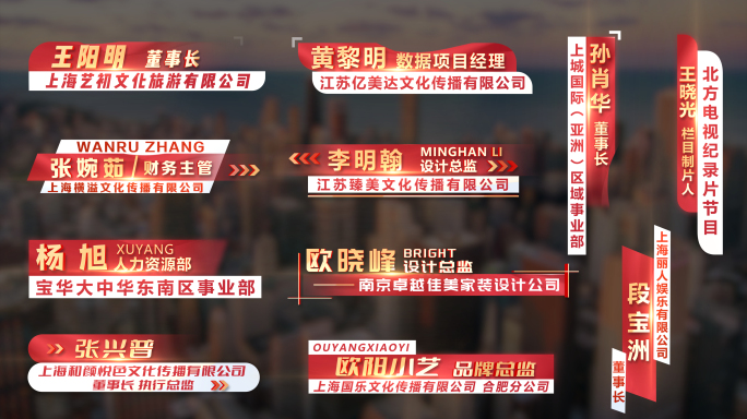 红色党政人名姓名条特效