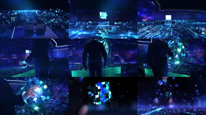 AI解决方案 - 商务人士在办公室使用虚拟现实。