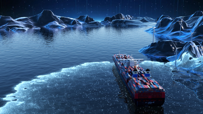 智能货轮海洋物流片头