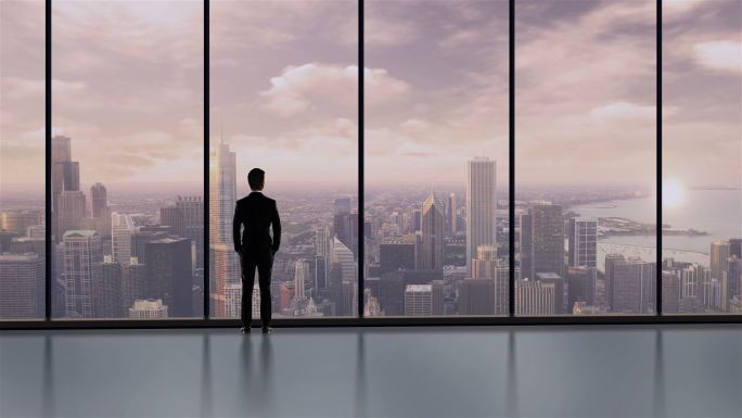 商务人士眺望远方