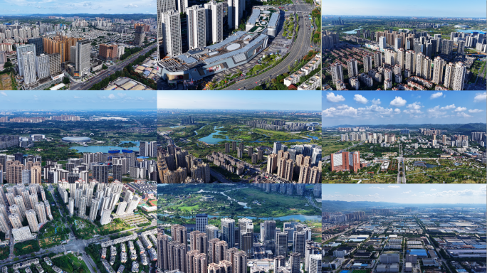 成都市龙泉驿城市航拍公园住宅现代都市