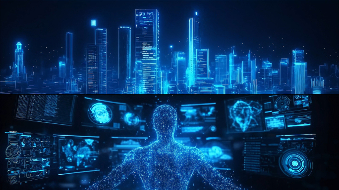 震撼大气未来科技浪潮人工智能AI片头开场