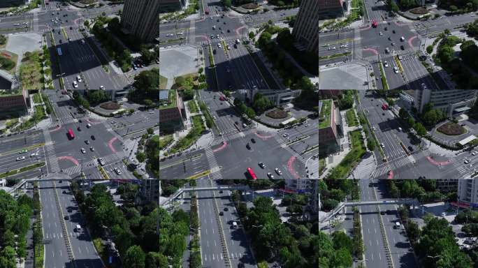 航拍120救护车路上行驶