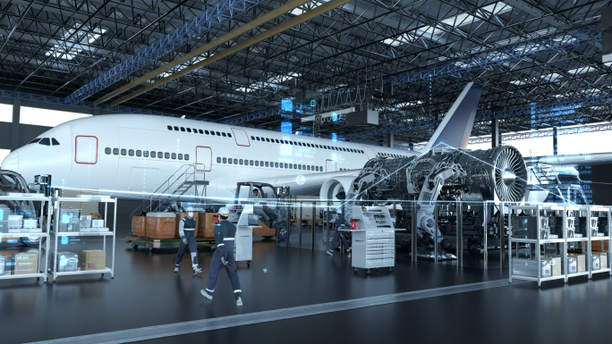 智能机械制造工业场景飞机火车轮船汽车制造