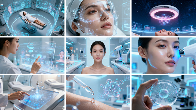 未来感医疗美容护肤 AI智能护肤新体验