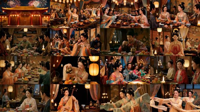 4K高帧率唐朝宴会素材合集