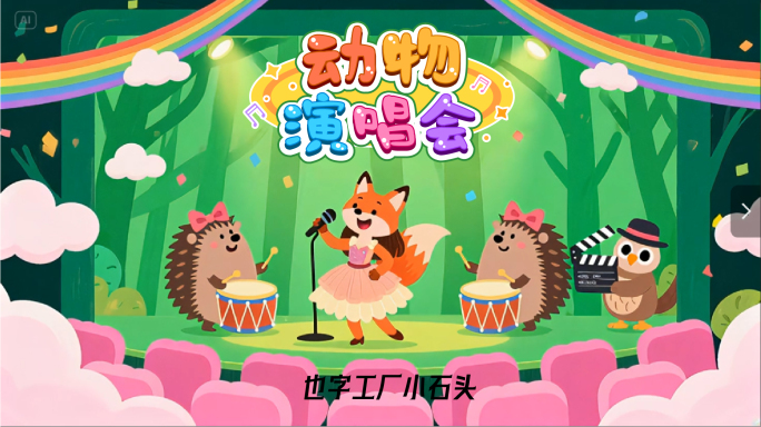 狐狸刺猬舞台表演动画片头