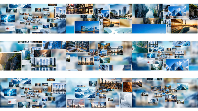 【无插件】旅游宣传照片穿梭logo片头