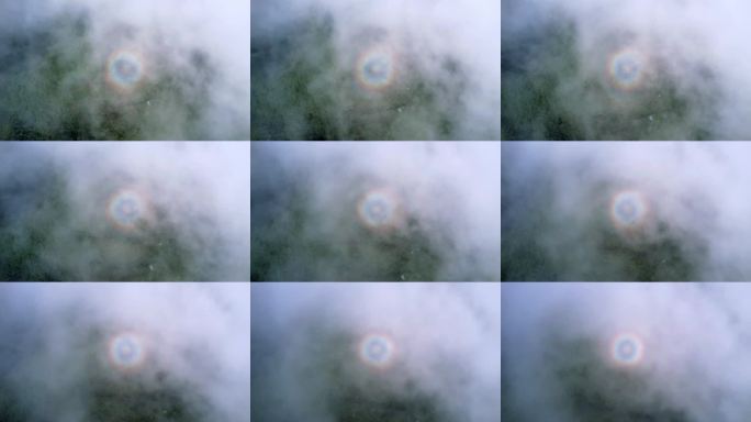 云雾中的日晕奇观