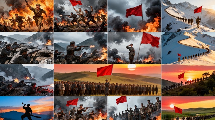 红色革命先烈抗战革命战争红军抗战长征号角