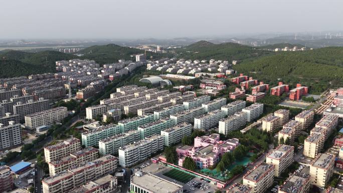 航拍济南平阴县城市全景空镜