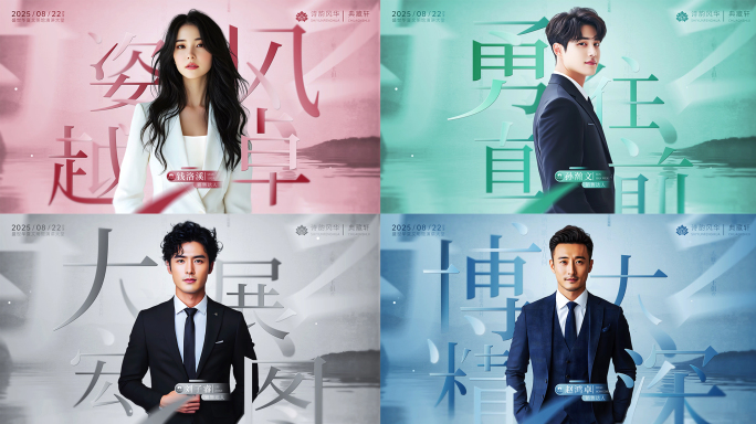 5款大气国风水墨人物介绍访谈片头AE模板