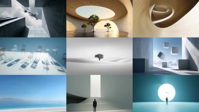 光影艺术建筑地产概念创意极简几何空间