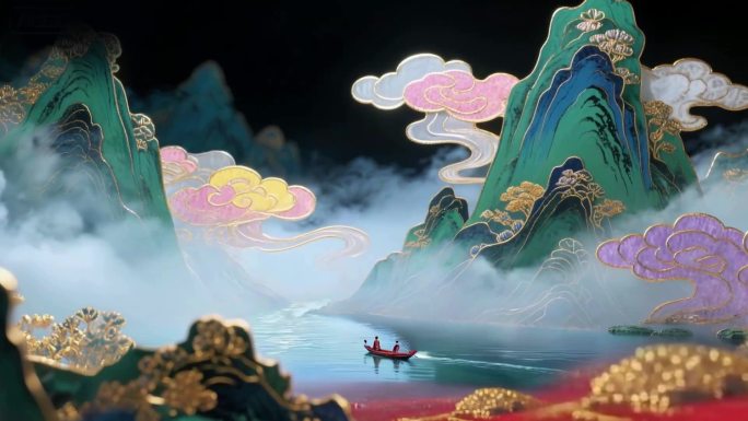 国潮山水仙境动画